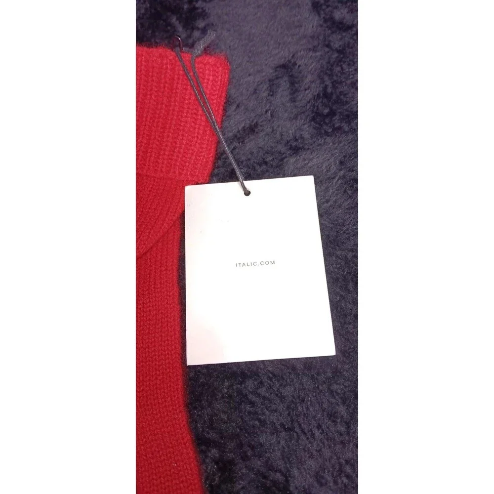 NWT! Italic 100% Pure Cashmere Knit Gloves Red Touchscreen Tech Texting One Size